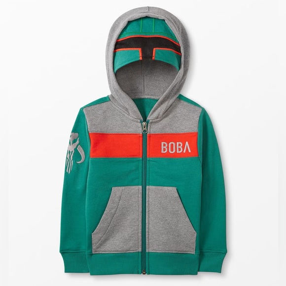 Hanna Andersson x Star Wars Boba Fett French Terry Hoodie (Green/Grey) Size 5 - Picture 1 of 10